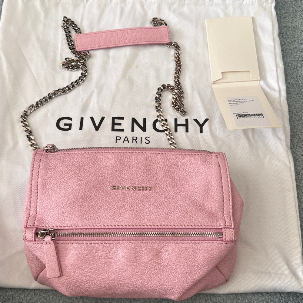 Givenchy Mini Pandora Pink Crossbody Bag with Chain Strap